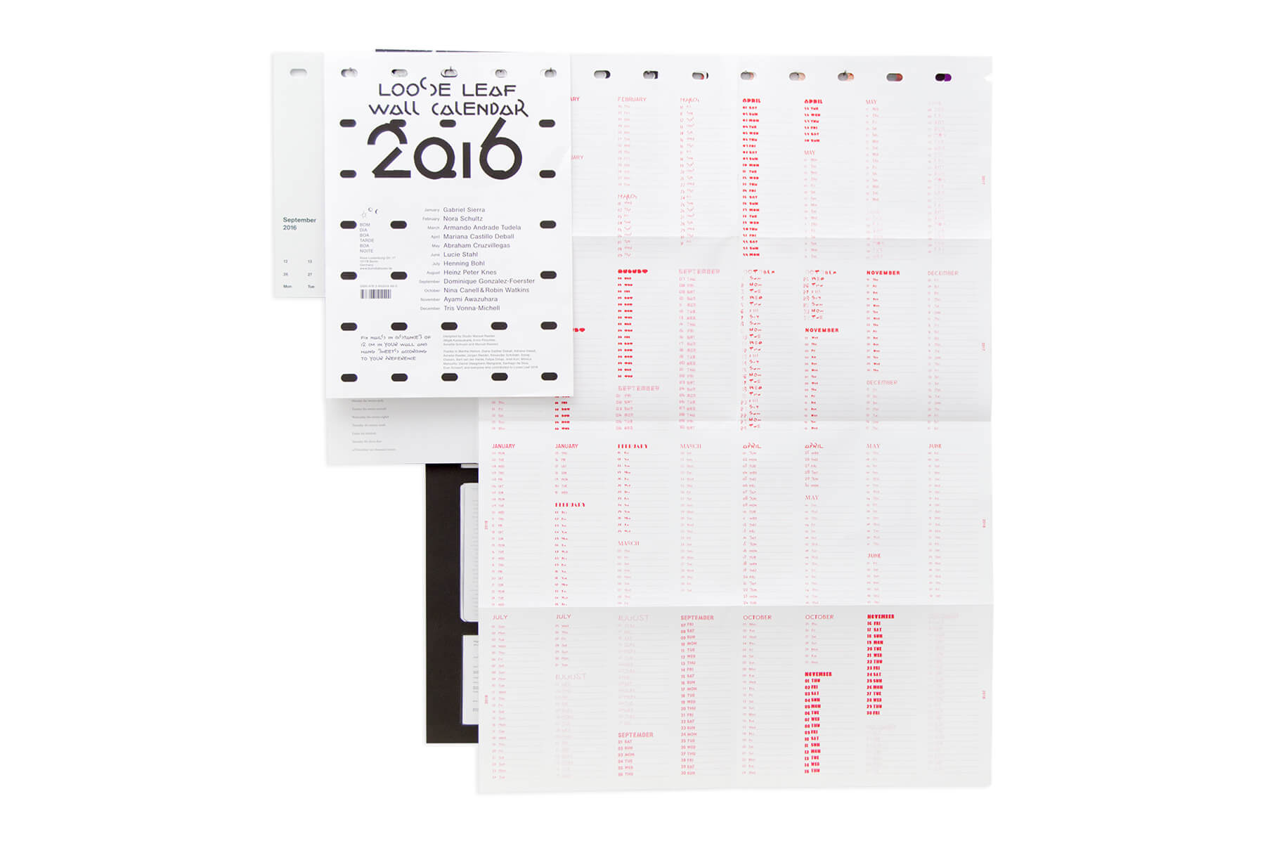 Loose Leaf Wall Calendar 16 Bom Dia Books